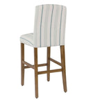 Tabouret de bar HomePop Classic Parsons à dossier haut, 74 cm, rayures Calypso bleues