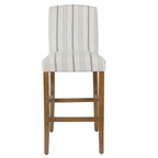 Tabouret de bar HomePop Classic Parsons à dossier haut, 74 cm, rayures Calypso bleues