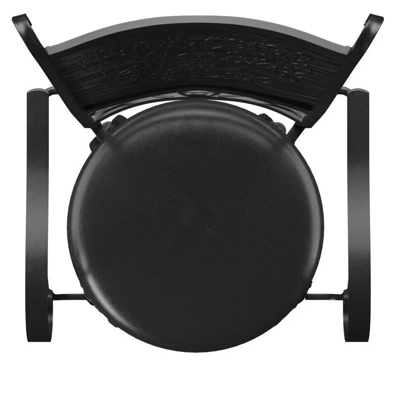Tabouret de bar pivotant Elle Big & Tall en métal noir avec siège en similicuir