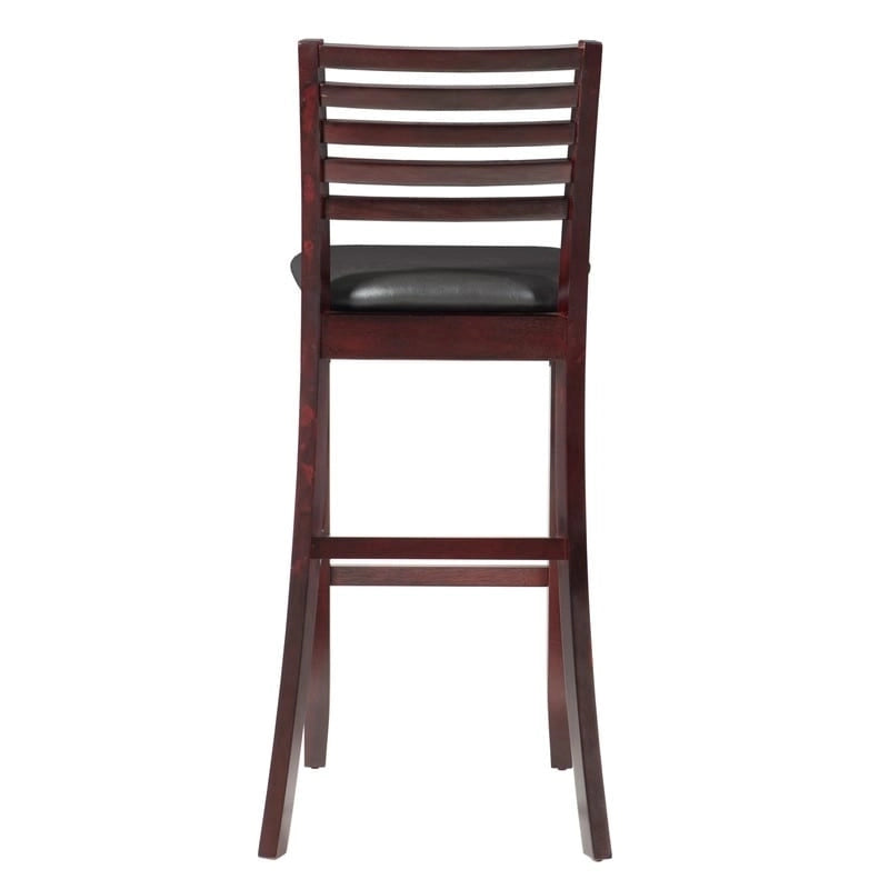 Sgabello da bar con schienale a scala Linon Pitchfork Espresso