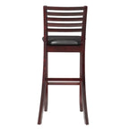 Sgabello da bar con schienale a scala Linon Pitchfork Espresso