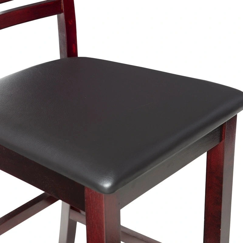 Sgabello da bar con schienale a scala Linon Pitchfork Espresso