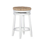 Tabouret de comptoir pivotant sans dossier Maya avec assise en jonc de mer