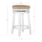 Tabouret de comptoir pivotant sans dossier Maya avec assise en jonc de mer