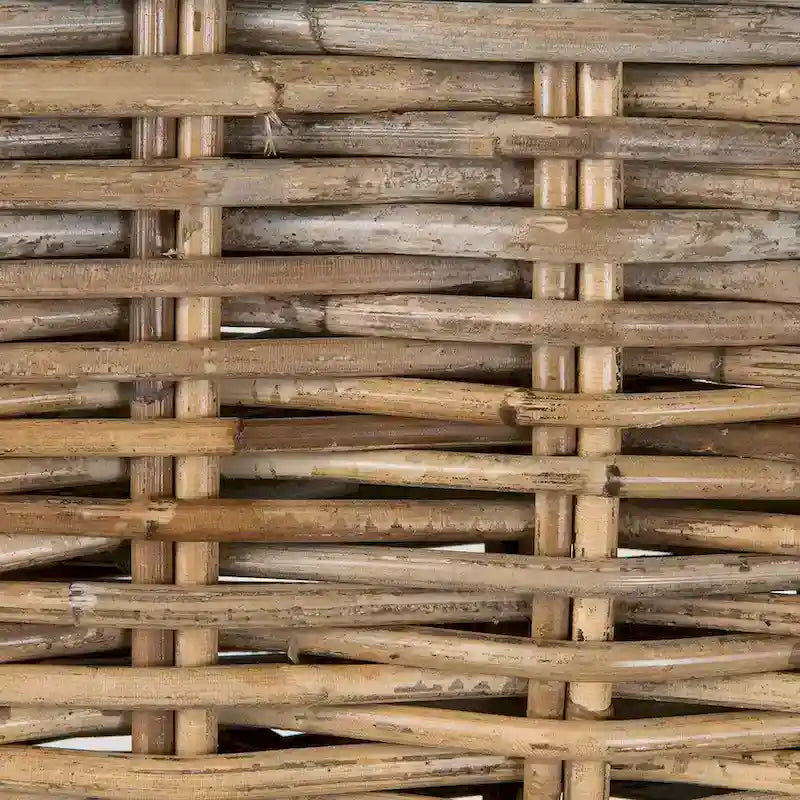 Sgabello imbottito in rattan Grey Wash di East at Main