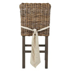 Sgabello imbottito in rattan Grey Wash di East at Main