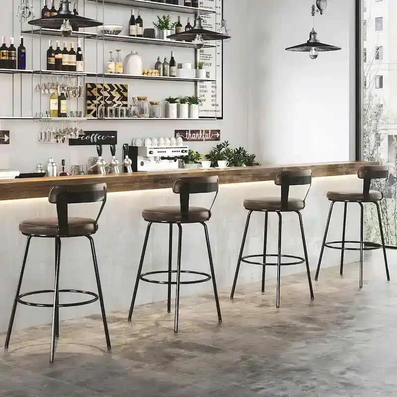 Tabourets de bar industriels pivotants Hausfame en métal à hauteur de comptoir