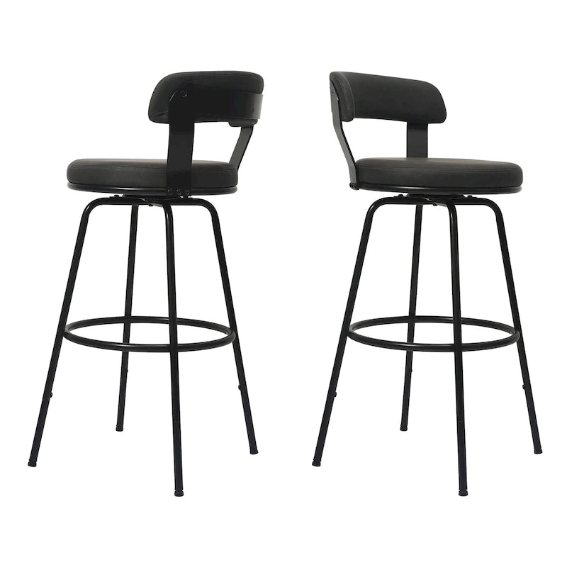 Tabourets de bar industriels pivotants Hausfame en métal à hauteur de comptoir