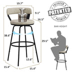 Tabourets de bar industriels pivotants Hausfame en métal à hauteur de comptoir