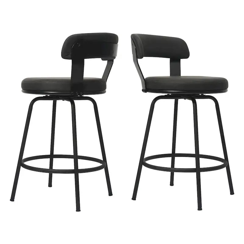 Tabourets de bar industriels pivotants Hausfame en métal à hauteur de comptoir