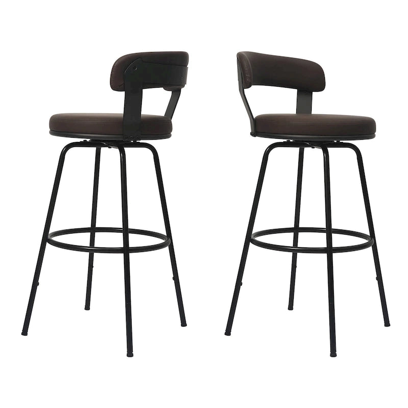 Tabourets de bar industriels pivotants Hausfame en métal à hauteur de comptoir
