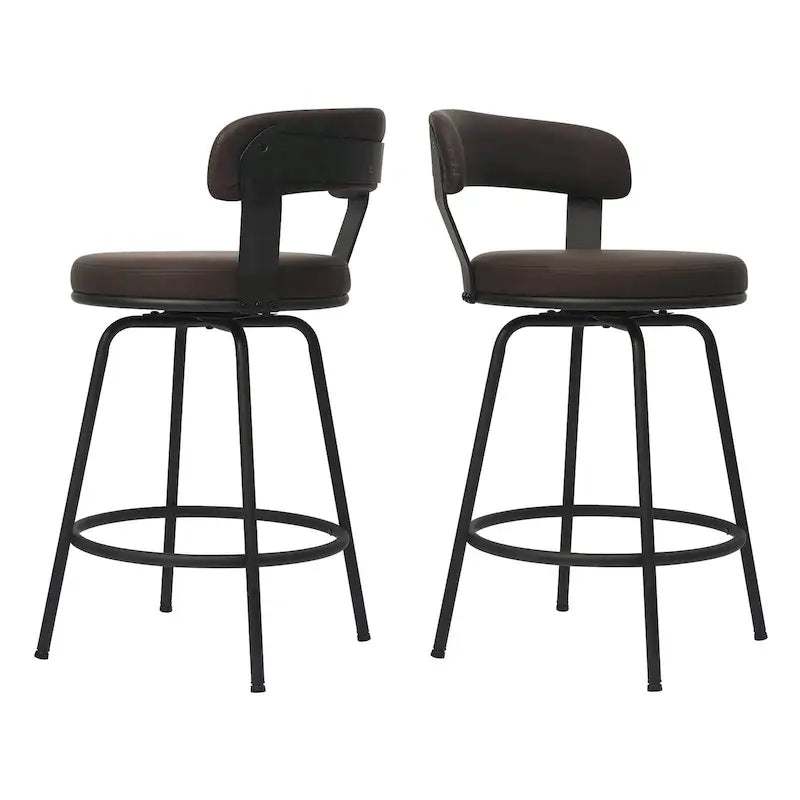 Tabourets de bar industriels pivotants Hausfame en métal à hauteur de comptoir