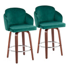 Tabouret de comptoir Dahlia en bois de noyer (ensemble de 2)
