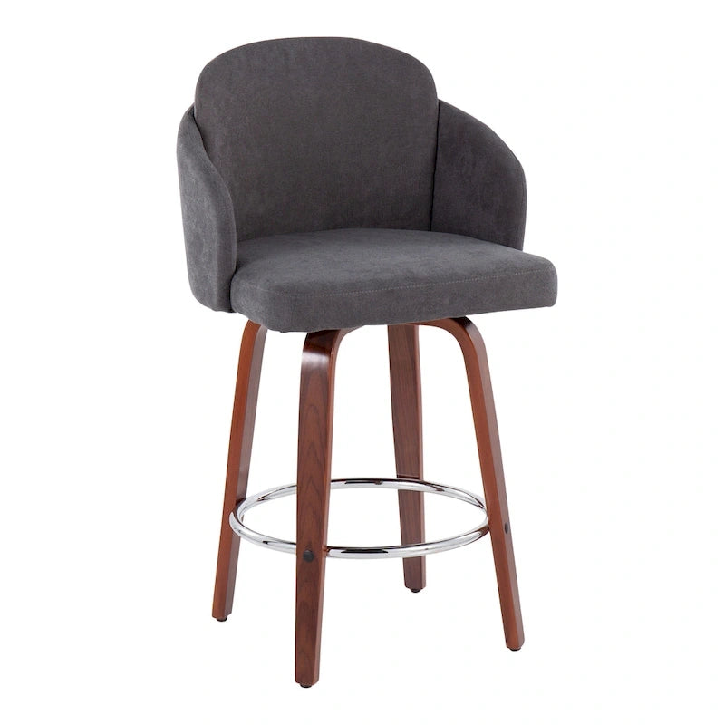 Tabouret de comptoir Dahlia en bois de noyer (ensemble de 2)