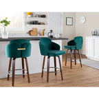 Tabouret de comptoir Dahlia en bois de noyer (ensemble de 2)