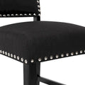 24 Inches Fabric Upholstered Counter Height Bar stools with Back and Silver Nailhead Trim Set of 2
