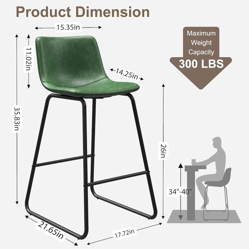 26 Tabourets de Bar Hauteur Comptoir, Moderne Similicuir Tabourets Hauts Lot de 3