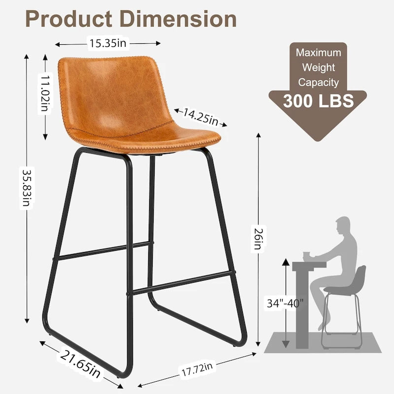 26 Tabourets de Bar Hauteur Comptoir, Moderne Similicuir Tabourets Hauts Lot de 3