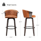 Tabourets de comptoir pivotants Art Leon Mid-century Modern (lot de 2)