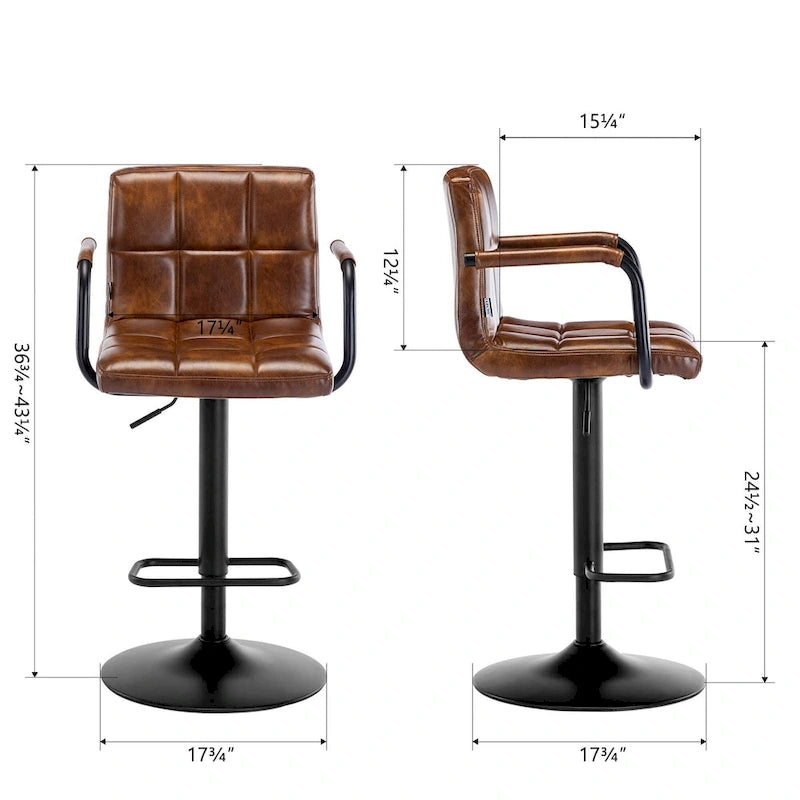 Swivel Adjustable Height with Armrest Bar Stools