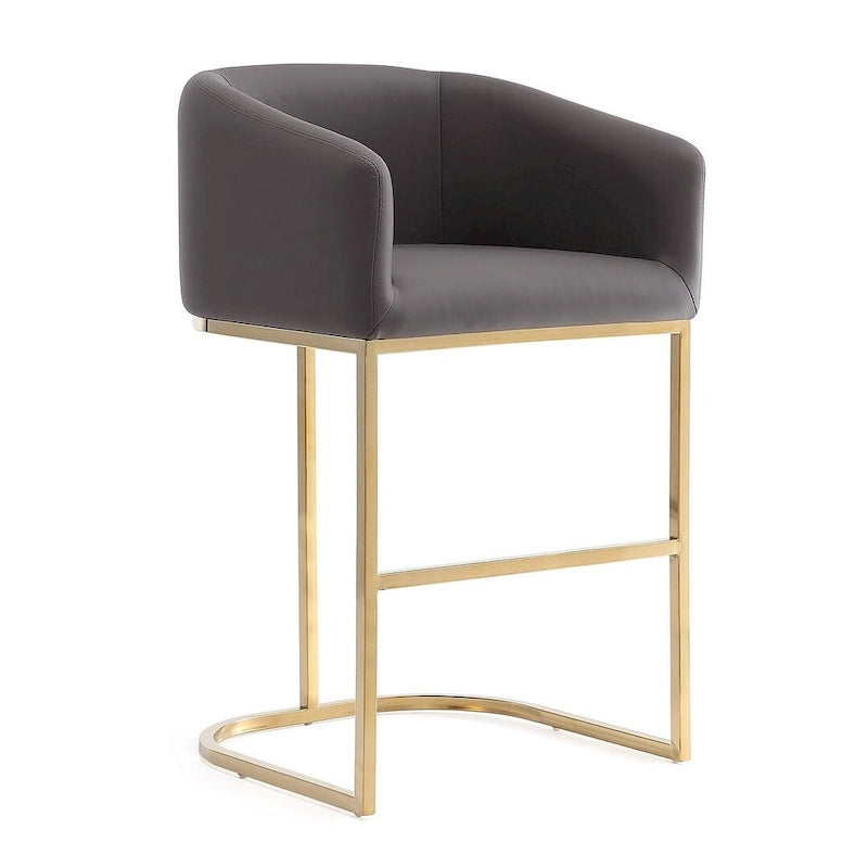 Manhattan Comfort Louvre Sgabello da bar altezza bancone, 91 cm, acciaio inossidabile color oro titanio (Set da 3)