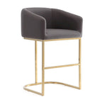 Manhattan Comfort Louvre Sgabello da bar altezza bancone, 91 cm, acciaio inossidabile color oro titanio (Set da 3)