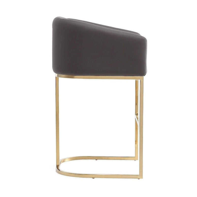 Manhattan Comfort Louvre Sgabello da bar altezza bancone, 91 cm, acciaio inossidabile color oro titanio (Set da 3)