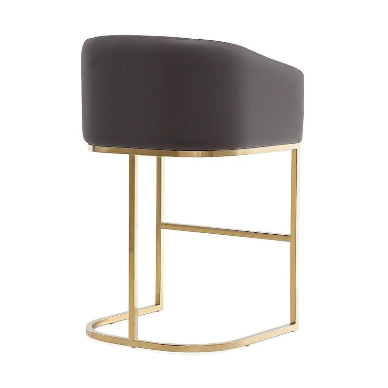 Manhattan Comfort Louvre Sgabello da bar altezza bancone, 91 cm, acciaio inossidabile color oro titanio (Set da 3)