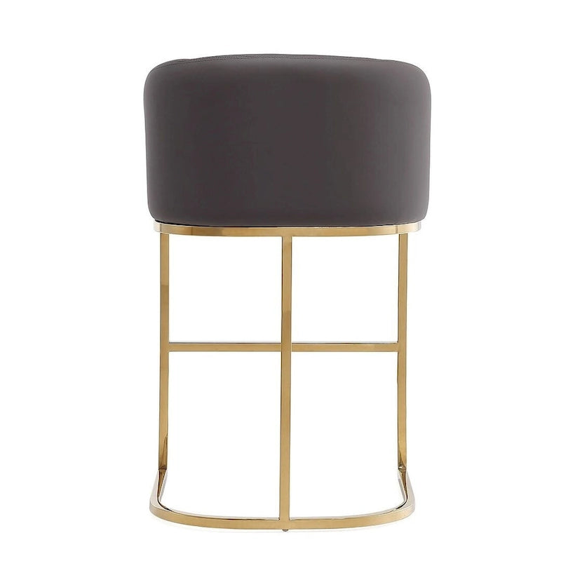Manhattan Comfort Louvre Sgabello da bar altezza bancone, 91 cm, acciaio inossidabile color oro titanio (Set da 3)