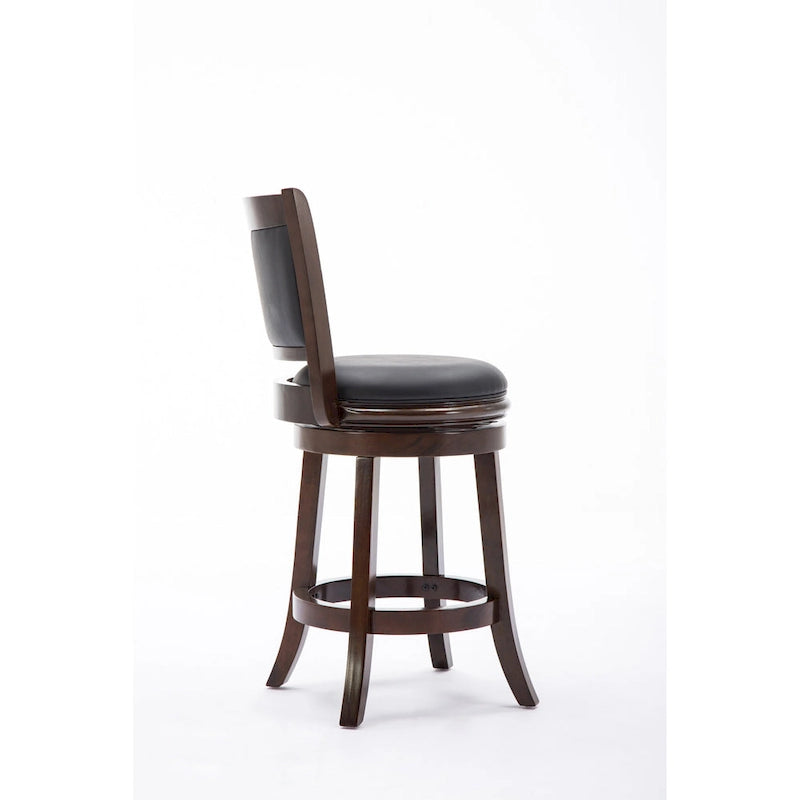 Sgabello da bancone girevole imbottito Augusta Wood