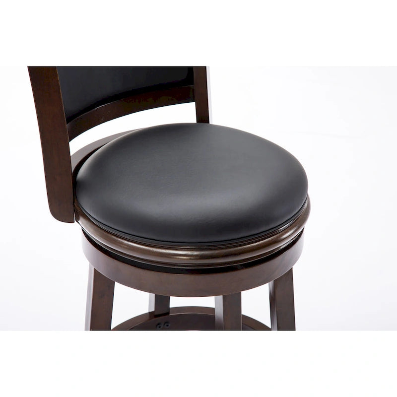 Sgabello da bancone girevole imbottito Augusta Wood