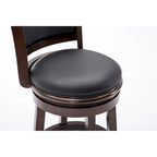 Sgabello da bancone girevole imbottito Augusta Wood