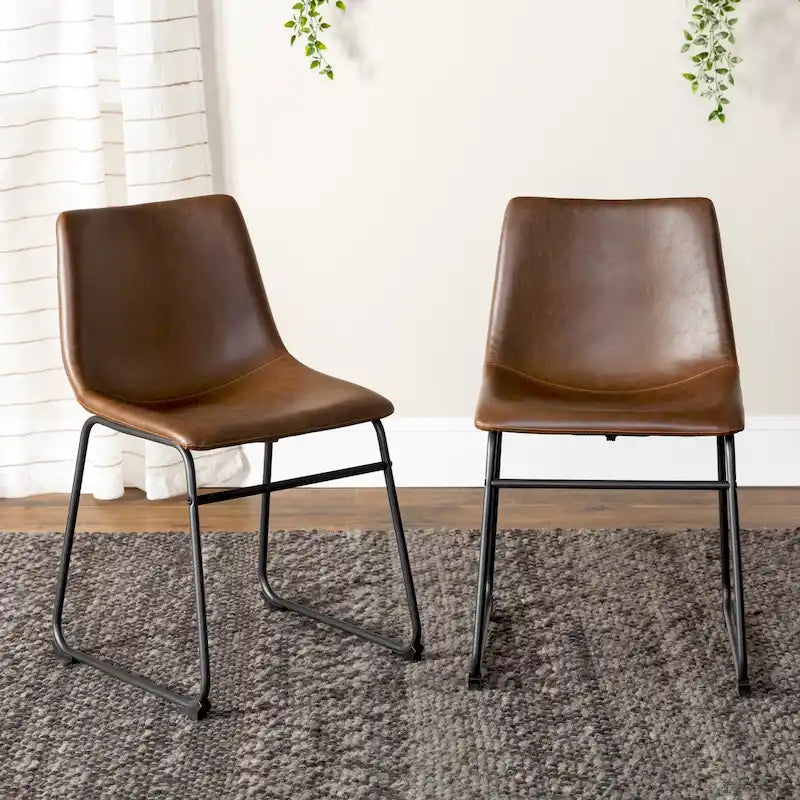 Chaises de salle à manger en similicuir Prusiner de Middlebrook (lot de 2)