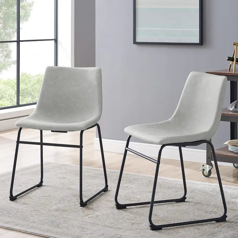 Chaises de salle à manger en similicuir Prusiner de Middlebrook (lot de 2)