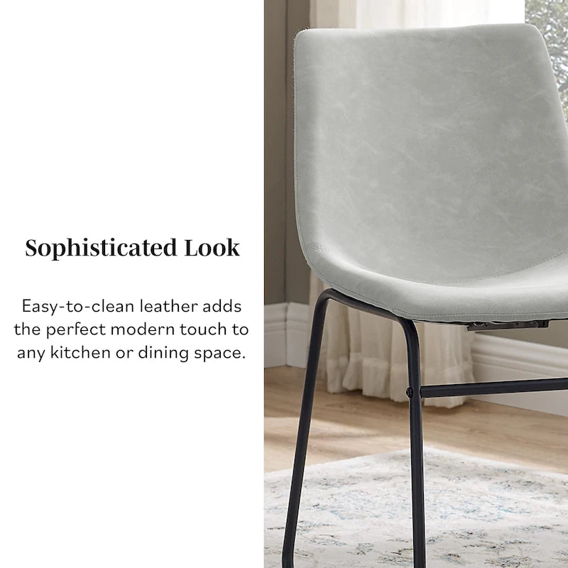 Chaises de salle à manger en similicuir Prusiner de Middlebrook (lot de 2)