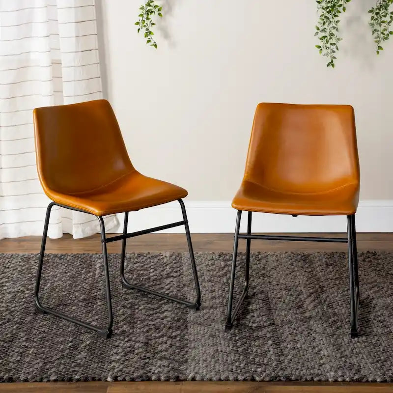 Chaises de salle à manger en similicuir Prusiner de Middlebrook (lot de 2)