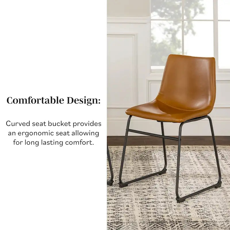 Chaises de salle à manger en similicuir Prusiner de Middlebrook (lot de 2)