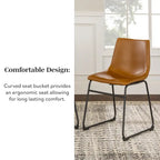 Chaises de salle à manger en similicuir Prusiner de Middlebrook (lot de 2)