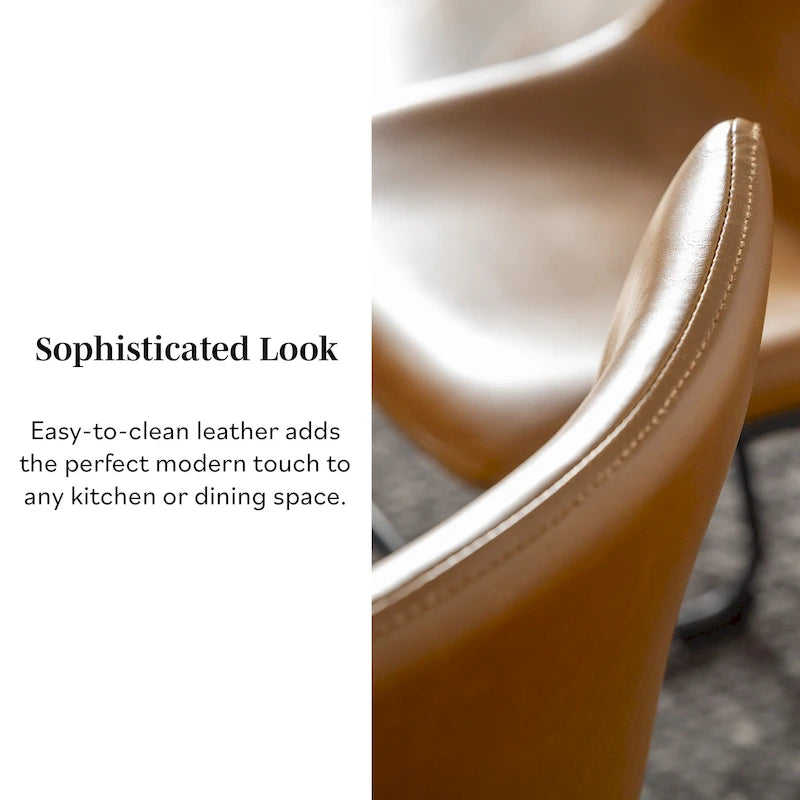 Chaises de salle à manger en similicuir Prusiner de Middlebrook (lot de 2)