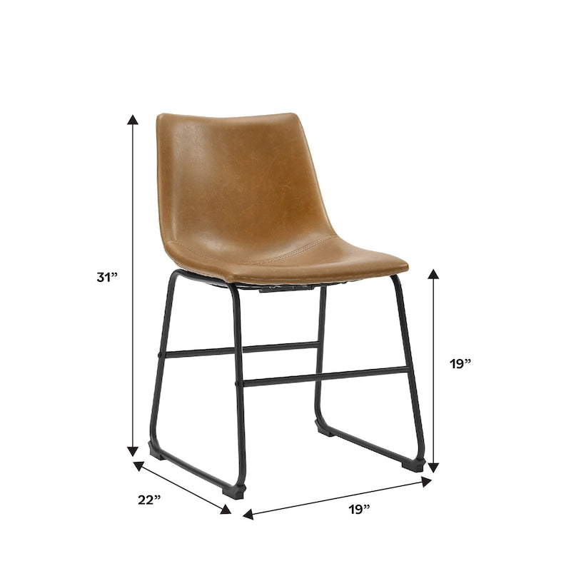 Chaises de salle à manger en similicuir Prusiner de Middlebrook (lot de 2)