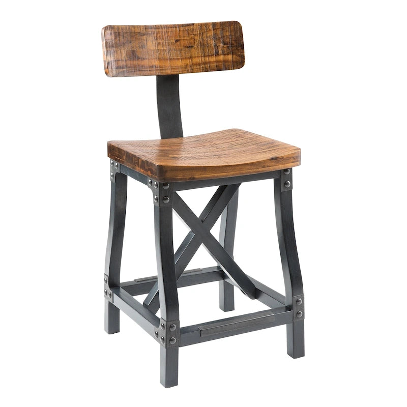 Tabouret de comptoir Lancaster avec dossier par INK+IVY