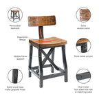 Tabouret de comptoir Lancaster avec dossier par INK+IVY