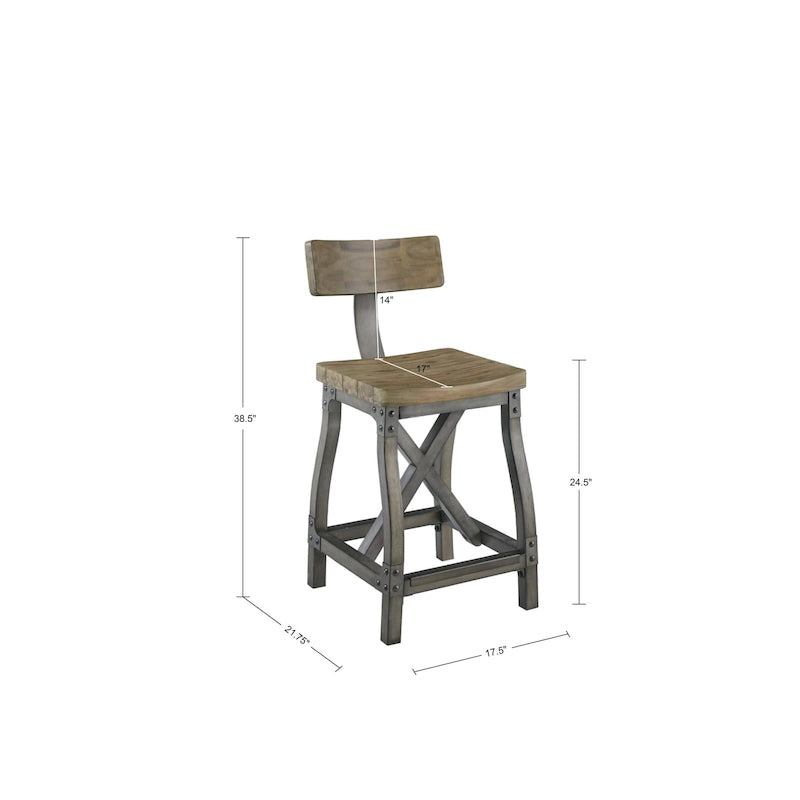Tabouret de comptoir Lancaster avec dossier par INK+IVY