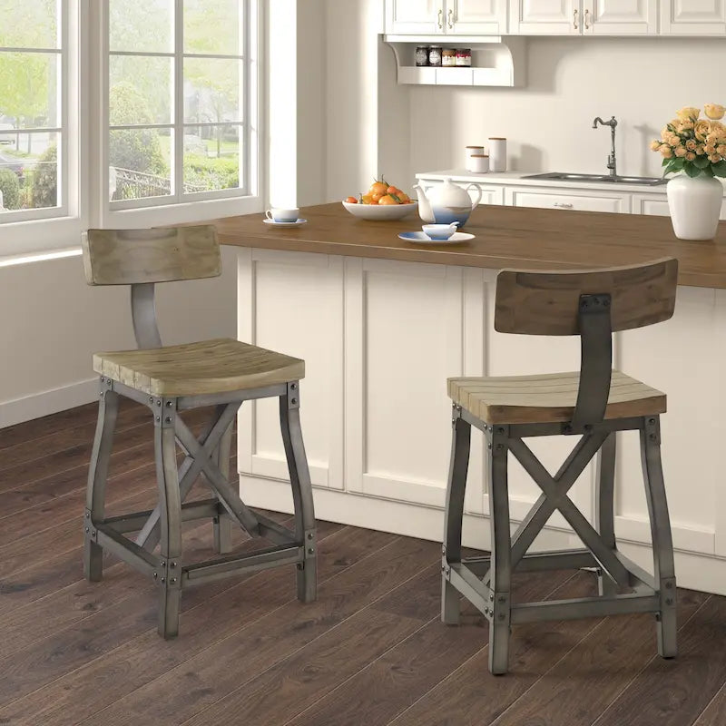Tabouret de comptoir Lancaster avec dossier par INK+IVY