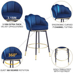 Hausfame Modern Swivel Bar Stools With Backs (Set of 2) - 22.2 in. W X 21.3 in. D X 39.6 in. H