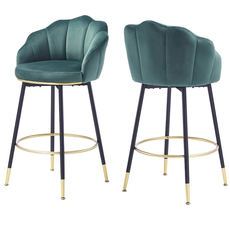 Sgabelli da bar moderni Hausfame girevoli con schienale (set da 2) - 56,4 cm L X 54,1 cm P X 100,6 cm H