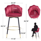 Sgabelli da bar moderni Hausfame girevoli con schienale (set da 2) - 56,4 cm L X 54,1 cm P X 100,6 cm H