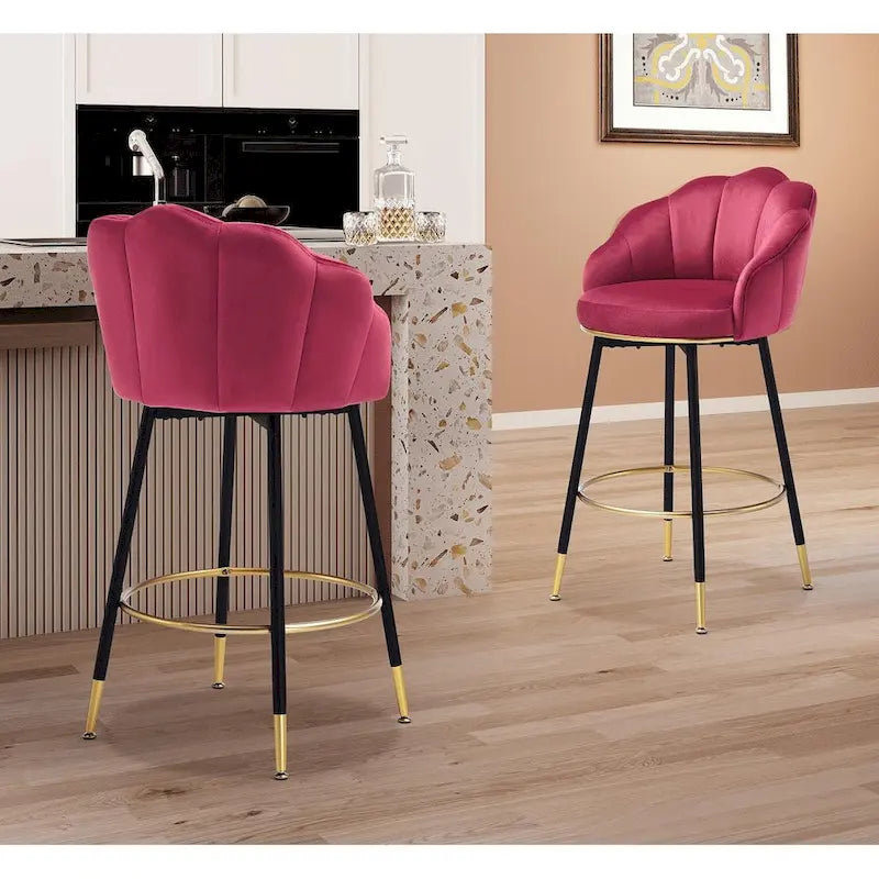 Sgabelli da bar moderni Hausfame girevoli con schienale (set da 2) - 56,4 cm L X 54,1 cm P X 100,6 cm H