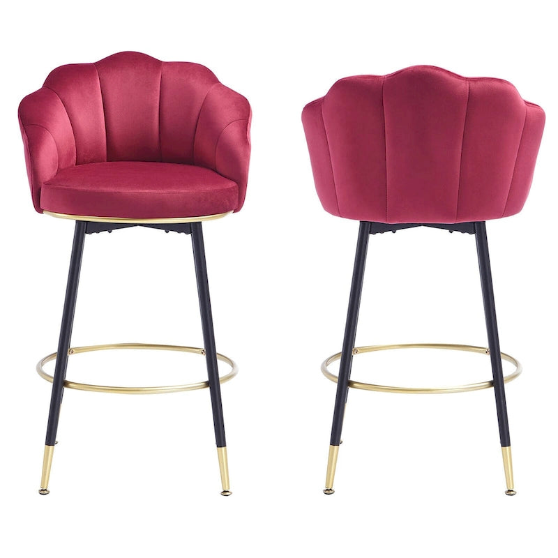 Sgabelli da bar moderni Hausfame girevoli con schienale (set da 2) - 56,4 cm L X 54,1 cm P X 100,6 cm H