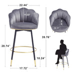 Sgabelli da bar moderni Hausfame girevoli con schienale (set da 2) - 56,4 cm L X 54,1 cm P X 100,6 cm H
